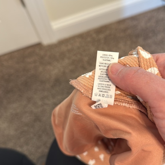 Aerie Women’s Pique High Cut Cheeky Bikini Bottom / Size M / Brown, White / NWOT - Picture 6 of 9